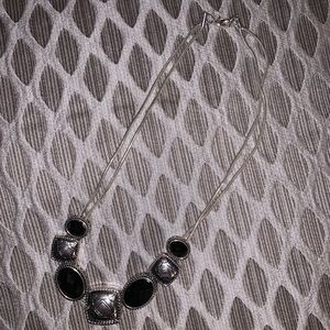 Black and silver statement necklace